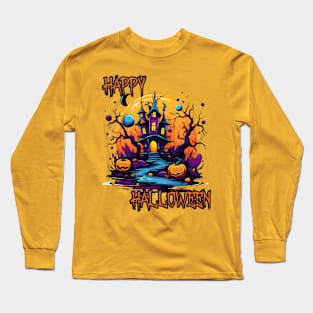 Haunted House Happy Halloween Long Sleeve T-Shirt